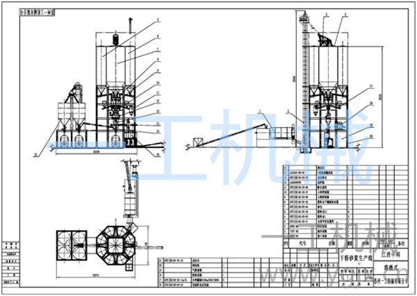 全塔式干粉砂漿生產線圖紙