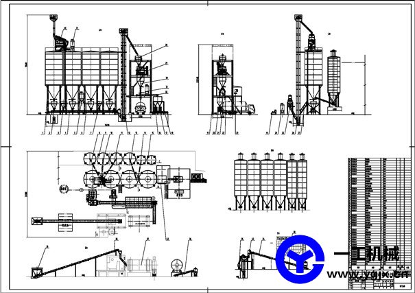 新型階段式干混砂漿生產線圖紙